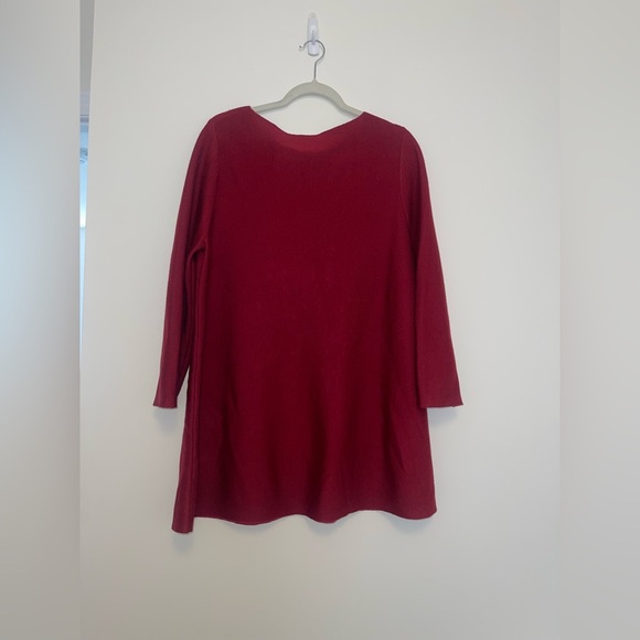 COS Burgundy Wool Straight Mod Dress Large minimalist neutral quiet luxury - Picture 6 of 7